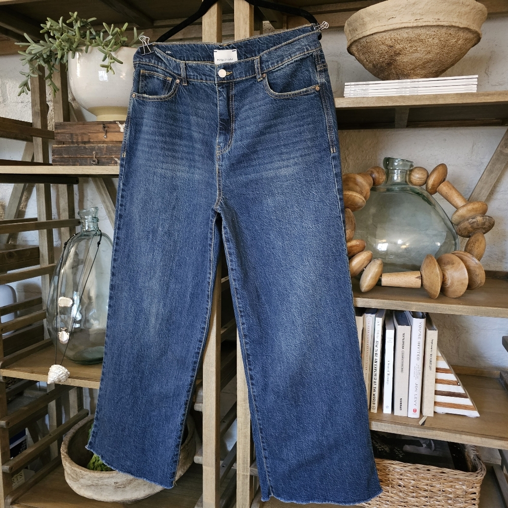 Habitual Denver Wide Leg Crop- Tide 99% Cotton 1% Spandex NWOT Sz 14